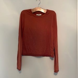 Madewell xxs pumpkin orange long sleeve baby tee